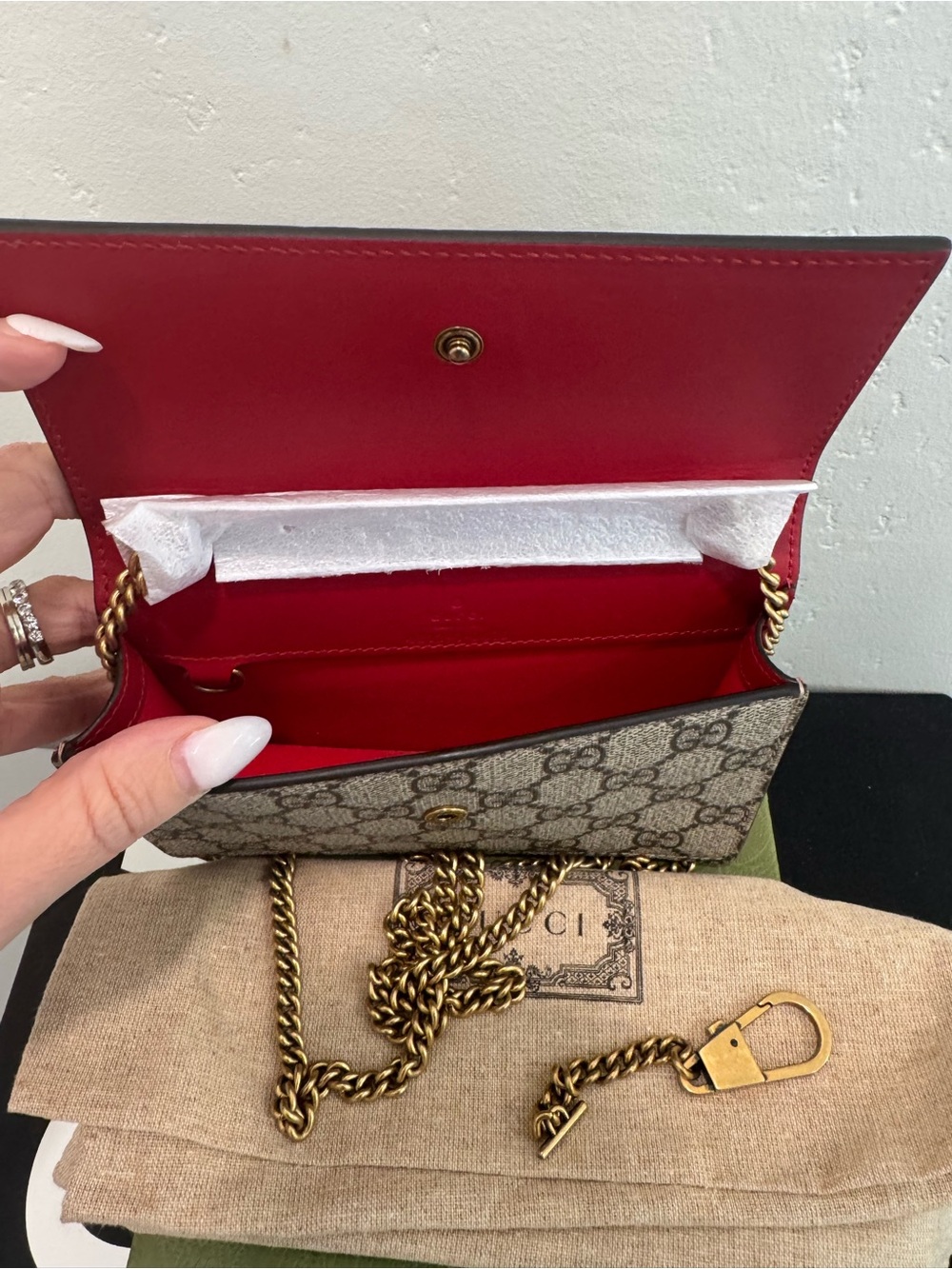 Gucci GG Supreme Cherry Crossbody Bag with box and dusty - Picture 6 of 6